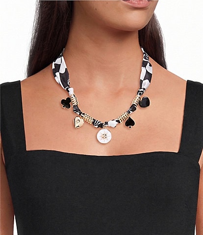 Anna & Ava Graphic Fabric Collar Charm Statement Necklace