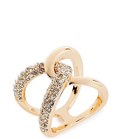 Anna & Ava Half Pave Link Statement Ring
