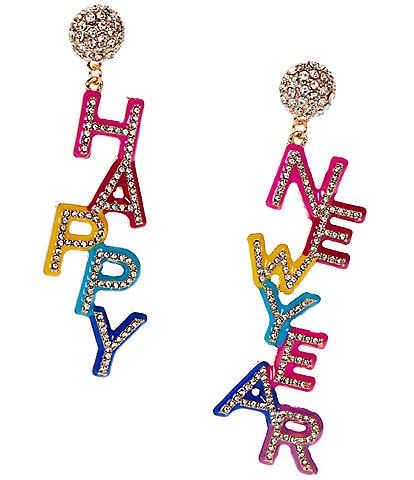 Anna & Ava Happy New Year Colorful Drop Earrings