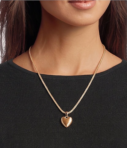 Anna & Ava Heart Long Pendant Necklace