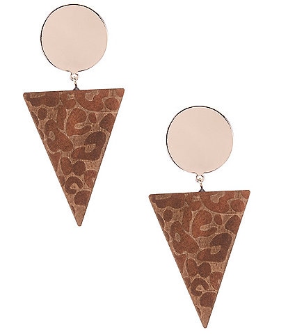 Anna & Ava Leopard Print Triangle Drop Earrings