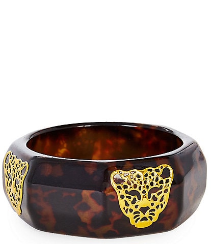 Anna & Ava Leopard Tortoise Resin Wide Bangle Bracelet