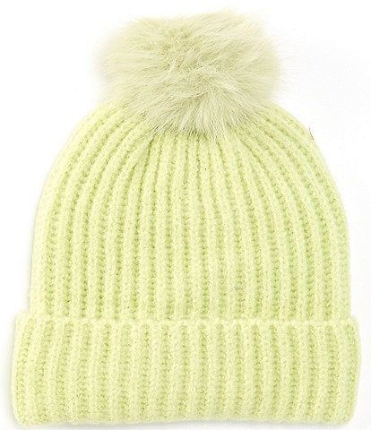 Anna & Ava Lined Basic Pom Knit Beanie