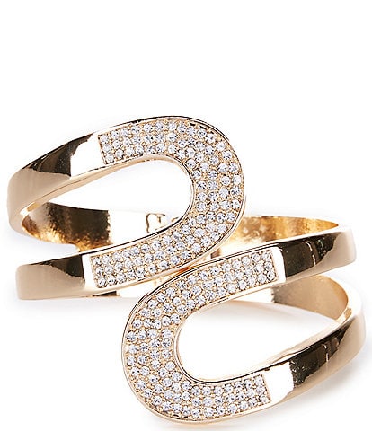 Anna & Ava Loop Sculptural Pave Hinge Bracelet