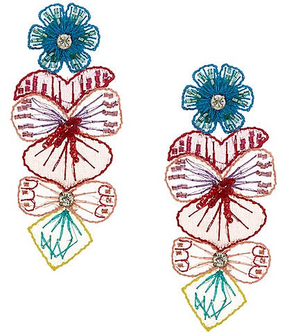 Anna & Ava Mesh Flower Resort Statement Drop Earrings