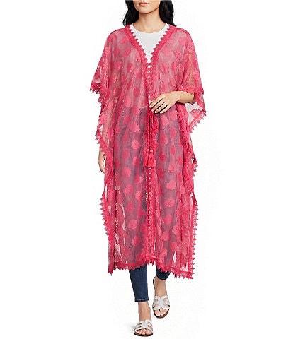 Anna & Ava Mesh Leaf Poncho