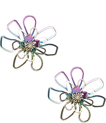 Anna & Ava Multi Color Open Flower Stud Earrings