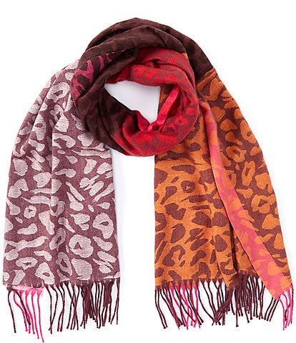 Anna & Ava Multi Colorblock Leopard Oblong Scarf