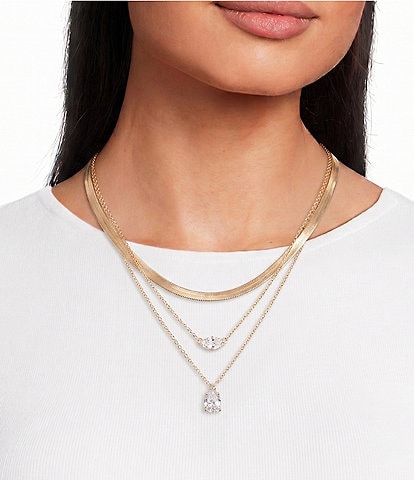 Anna & Ava Multi Layer Short Stoned Multi-Strand Chain Necklace