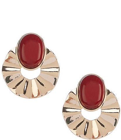 Anna & Ava Organic Circle Stone Drop Earrings