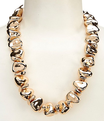 Anna & Ava Organic Oversized Molten Gold Beaded Collar Necklace