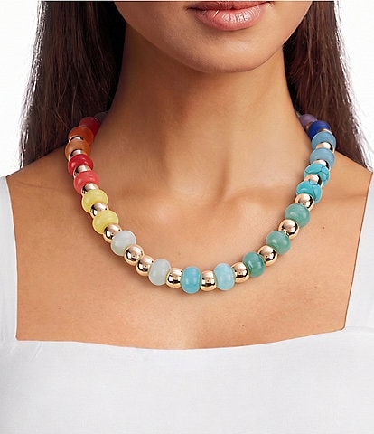 Anna & Ava Oversized Multi Color Beaded Collar Necklace