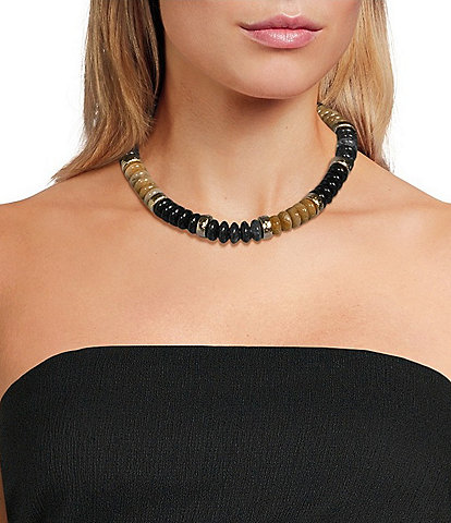Anna & Ava Oversized Beaded Disc Collar Necklace