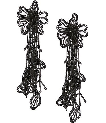 Anna & Ava Oversized Beaded Flower Statement Drop Earrings