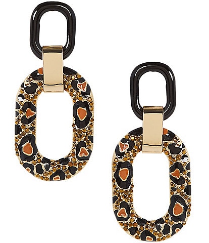 Anna & Ava Oversized Leopard Link Drop Earrings