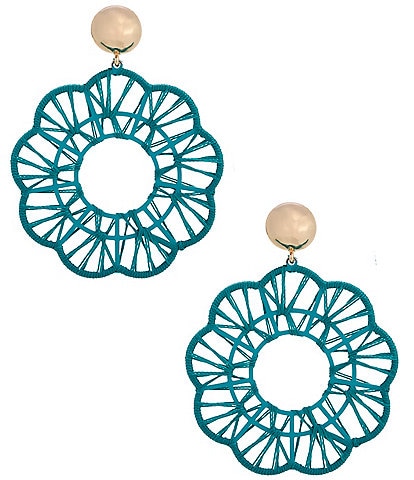 Anna & Ava Oversized Thread Wrapped Wood Circle Drop Earrings