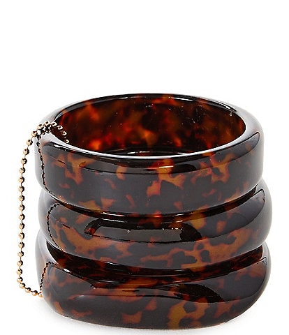 Anna & Ava Oversized Tortoise Resin Bangle Bracelet Set