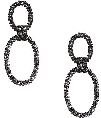 Anna & Ava Pave Double Oval Drop Earrings