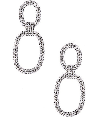 Anna & Ava Crystal Pave Double Oval Link Drop Earrings