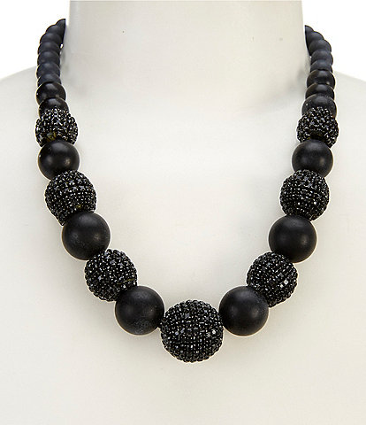 Anna & Ava Pearl and Rhinestone Ball Collar Necklace