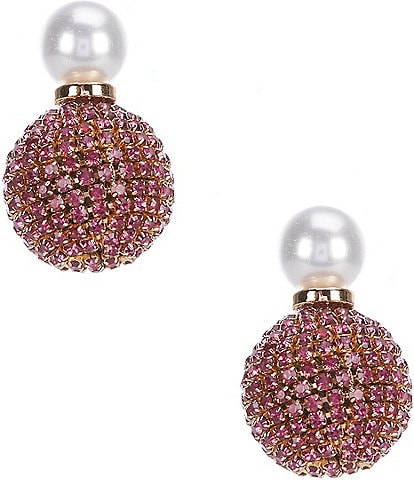 Anna & Ava Pearl and Rhinestone Double Ball Drop Earrings