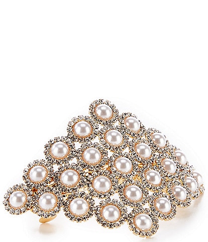 Anna & Ava Pearl Halo Diamond Barrette