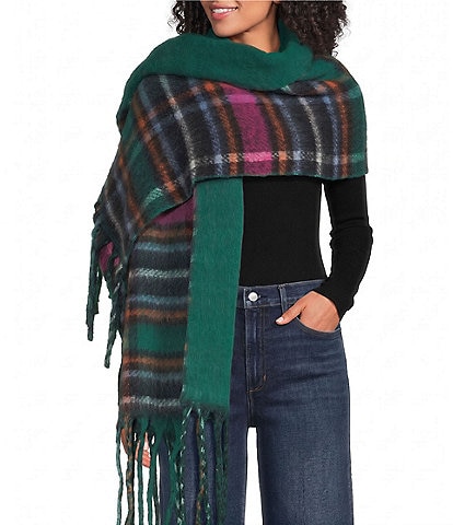 Anna & Ava Plaid Fringe Scarf Wrap