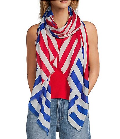 Anna & Ava Red White & Blue Colorblock Scarf Wrap