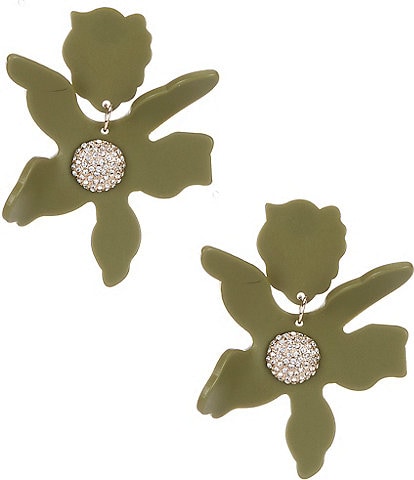 Anna & Ava Resin Flower Rhinestone Statement Drop Earrings