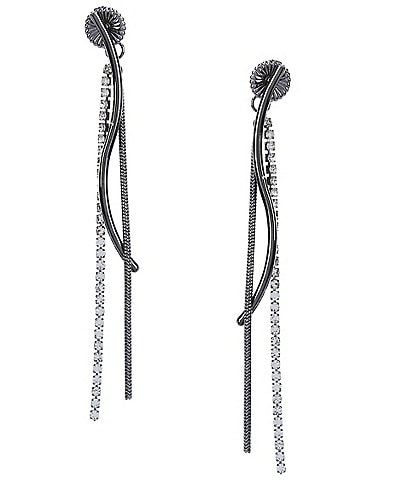 Anna & Ava Rhinestone and Bar Front Back Linear Earrings