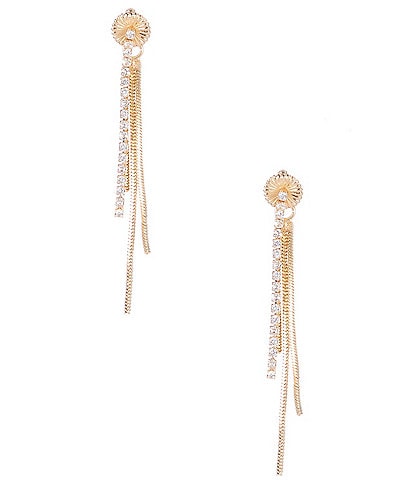 Anna & Ava Rhinestone and Chain Front Back Earrings