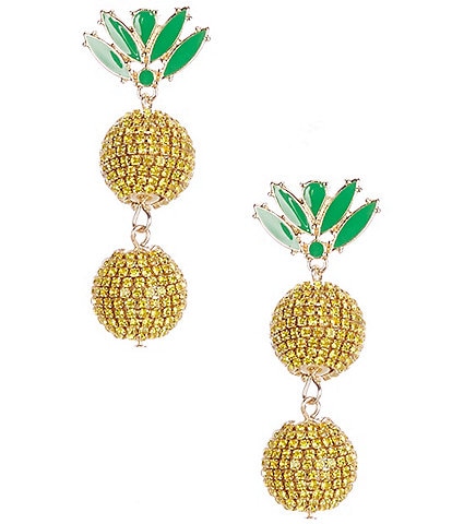 Anna & Ava Rhinestone Pineapple Double Drop Earrings