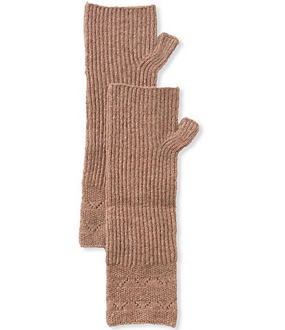 Anna & Ava Ribbed Knit Long Fingerless Gloves