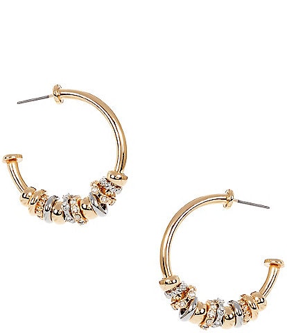 Anna & Ava Rondelle Two Tone Charm Hoop Earrings