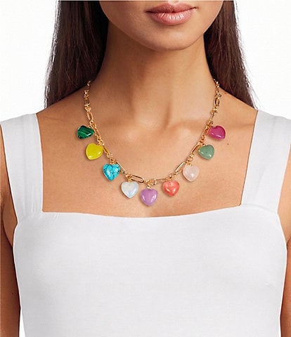 Anna & Ava Semi-Precious Heart Statement Necklace