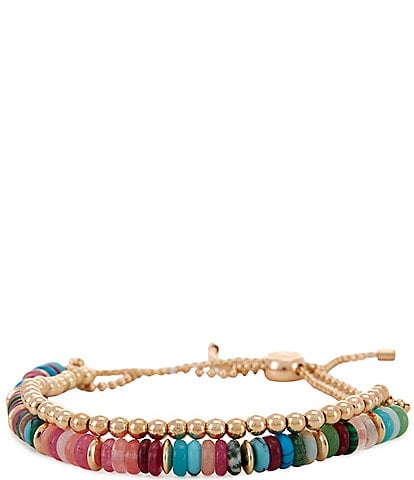 Anna & Ava Semi Precious Multi Beaded Adjustable Bracelet