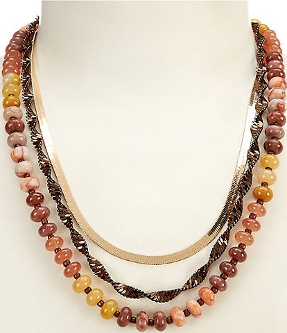 Anna & Ava Semi Precious Stone Short Multi Strand Necklace