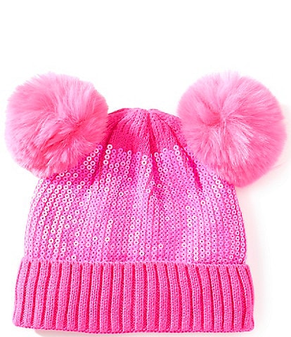 Anna & Ava Sequin Double Pom Beanie