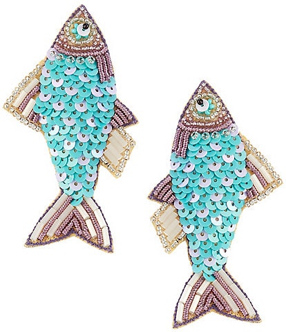Anna & Ava Sequin Fish Statement Drop Earrings