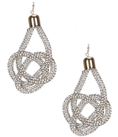 Anna & Ava Silver Embellished Crystal Knot Drop Earrings