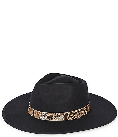 Anna & Ava Snake Print Band Felt Fedora Hat