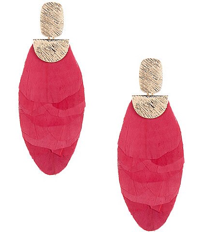 Anna & Ava Statement Feather Drop Earrings