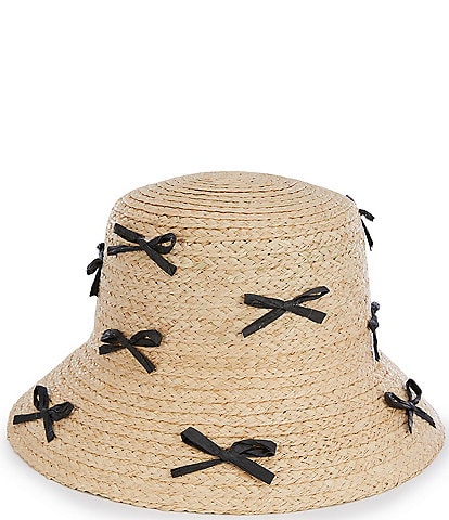 Anna & Ava Straw Bow Bucket Hat