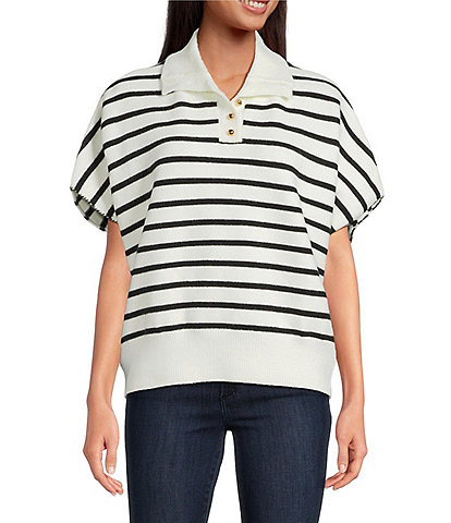 Anna & Ava Stripe Collar Poncho