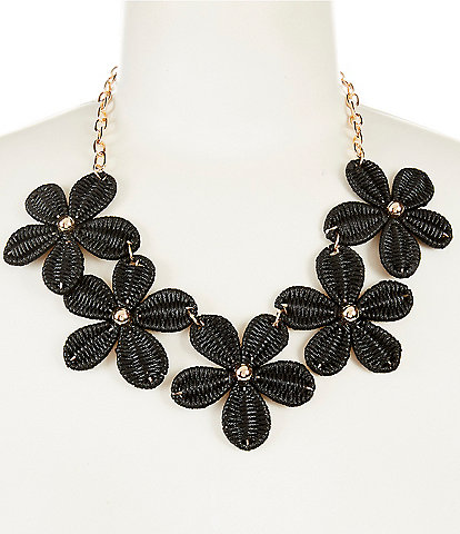 Anna & Ava Thread Wrapped Flower Statement Necklace