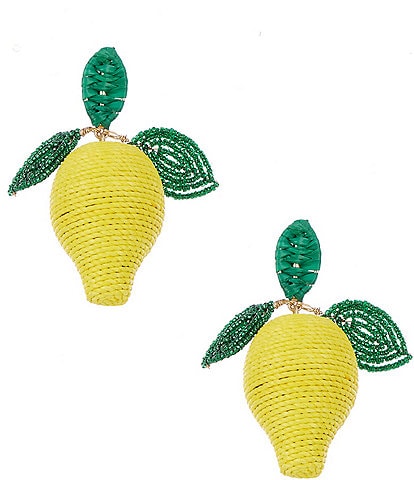 Anna & Ava Thread Wrapped Lemon Novelty Statement Drop Earrings
