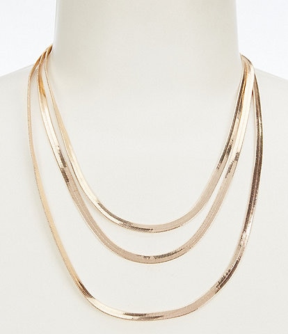 Anna Ava Multi Layer Paperclip Chain Necklace - Gold