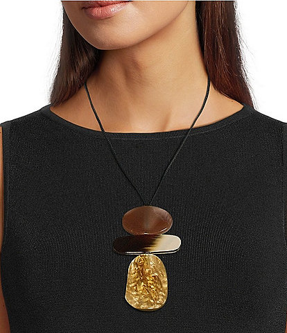Anna & Ava Triple Resin Long Pendant Necklace