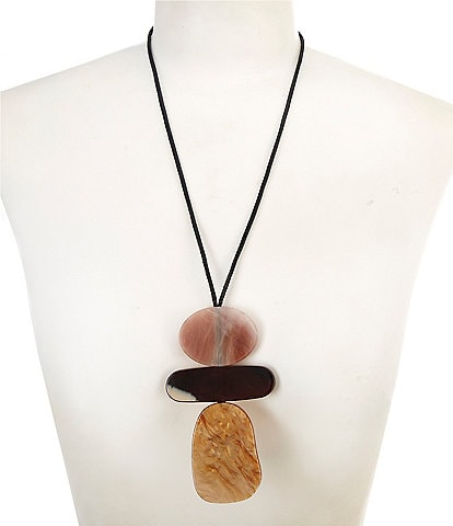 Anna & Ava Triple Resin Long Pendant Necklace