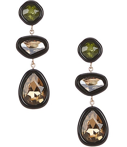 Anna & Ava Triple Stone Inset Drop Earrings